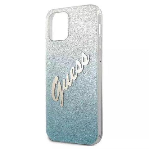 Guess Guess GUHCP12SPCUGLSBL iPhone 12 mini 5,4" niebieski/blue hardcase Glitter Gradient Script Guess Guess GUHCP12SPCUGLSBL iPhone 12 mini 5,4" niebieski/blue hardcase Glitter Gradient Script