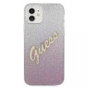 Guess Guess GUHCP12SPCUGLSPI iPhone 12 mini 5,4" różowy/pink hardcase Glitter Gradient Script