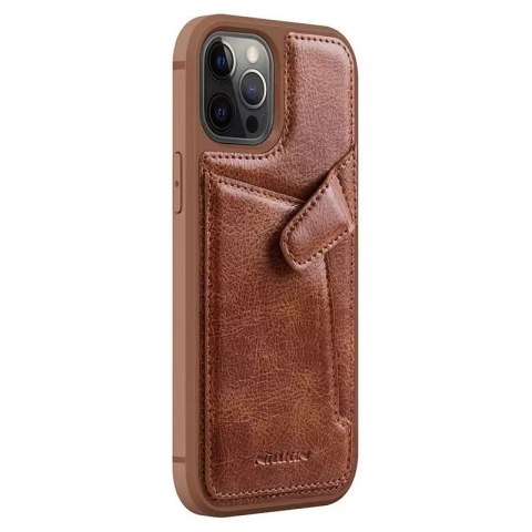 Nillkin Nillkin Aoge Leather Case elastyczne pancerne etui z prawdziwej skóry z kieszonką iPhone 12 mini brązowy Nillkin Nillkin Aoge Leather Case elastyczne pancerne etui z prawdziwej skóry z kieszonką iPhone 12 mini brązowy