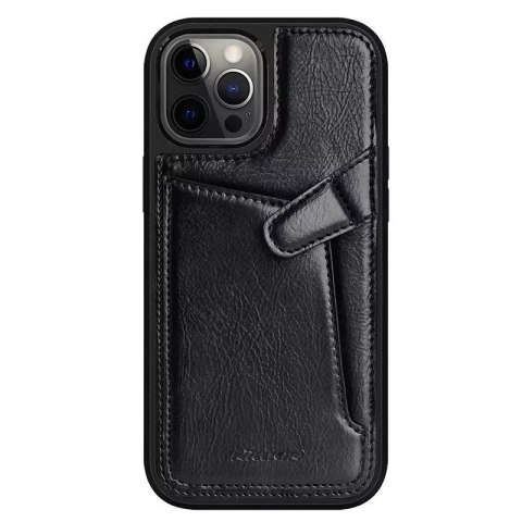 Nillkin Nillkin Aoge Leather Case elastyczne pancerne etui z prawdziwej skóry z kieszonką iPhone 12 mini czarny Nillkin Nillkin Aoge Leather Case elastyczne pancerne etui z prawdziwej skóry z kieszonką iPhone 12 mini czarny