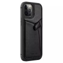 Nillkin Nillkin Aoge Leather Case elastyczne pancerne etui z prawdziwej skóry z kieszonką iPhone 12 mini czarny