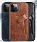 Nillkin Nillkin Aoge Leather Case elastyczne pancerne etui z prawdziwej skóry z kieszonką iPhone 12 mini czarny