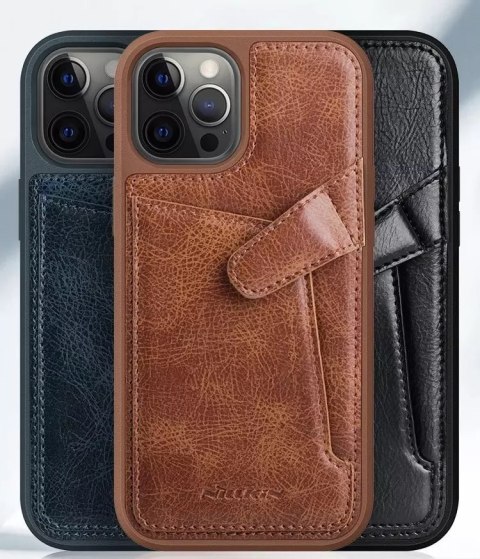 Nillkin Nillkin Aoge Leather Case elastyczne pancerne etui z prawdziwej skóry z kieszonką iPhone 12 mini czarny Nillkin Nillkin Aoge Leather Case elastyczne pancerne etui z prawdziwej skóry z kieszonką iPhone 12 mini czarny