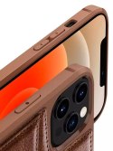 Nillkin Nillkin Aoge Leather Case elastyczne pancerne etui z prawdziwej skóry z kieszonką iPhone 12 mini czarny