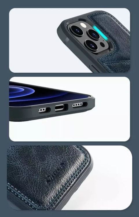 Nillkin Nillkin Aoge Leather Case elastyczne pancerne etui z prawdziwej skóry z kieszonką iPhone 12 mini czarny Nillkin Nillkin Aoge Leather Case elastyczne pancerne etui z prawdziwej skóry z kieszonką iPhone 12 mini czarny