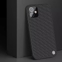 Nillkin Nillkin Textured Case wytrzymałe wzmocnione etui z żelową ramką i nylonem na tyle iPhone 12 mini czarny