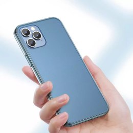 Baseus Baseus Frosted Glass Case Sztywne etui z elastyczną ramką iPhone 12 Pro Max Biały (WIAPIPH67N-WS02)