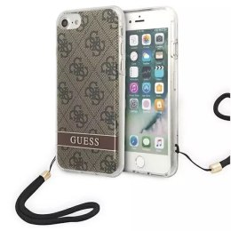 Guess Guess GUOHCI8H4STW iPhone SE 2022 / SE 2020 / 7/ 8 brązowy/brown hardcase 4G Print Strap