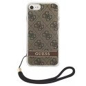 Guess Guess GUOHCI8H4STW iPhone SE 2022 / SE 2020 / 7/ 8 brązowy/brown hardcase 4G Print Strap