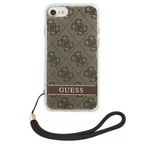 Guess Guess GUOHCI8H4STW iPhone SE 2022 / SE 2020 / 7/ 8 brązowy/brown hardcase 4G Print Strap Guess Guess GUOHCI8H4STW iPhone SE 2022 / SE 2020 / 7/ 8 brązowy/brown hardcase 4G Print Strap
