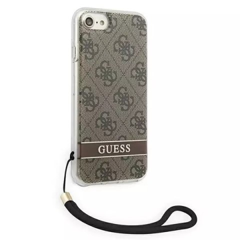 Guess Guess GUOHCI8H4STW iPhone SE 2022 / SE 2020 / 7/ 8 brązowy/brown hardcase 4G Print Strap Guess Guess GUOHCI8H4STW iPhone SE 2022 / SE 2020 / 7/ 8 brązowy/brown hardcase 4G Print Strap
