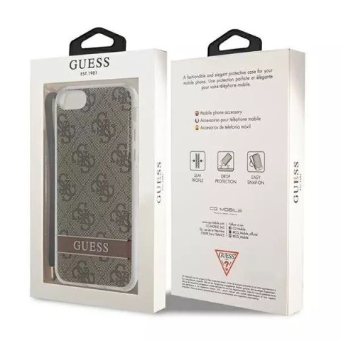 Guess Guess GUOHCI8H4STW iPhone SE 2022 / SE 2020 / 7/ 8 brązowy/brown hardcase 4G Print Strap Guess Guess GUOHCI8H4STW iPhone SE 2022 / SE 2020 / 7/ 8 brązowy/brown hardcase 4G Print Strap