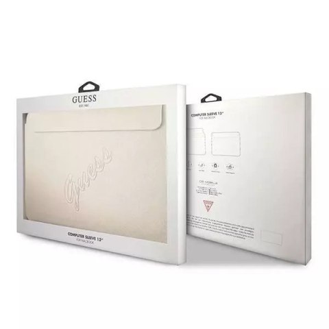 Guess Guess Sleeve GUCS13PUSASLG 13" złoty /gold Saffiano Script Guess Guess Sleeve GUCS13PUSASLG 13" złoty /gold Saffiano Script