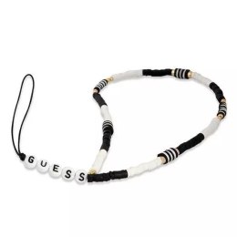 Guess Guess zawieszka GUSTBCKH Phone Strap Heishi Beads czarno-biały/black-white