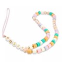 Guess Guess zawieszka GUSTFLWP Phone Strap różowy Heishi Beads
