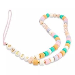 Guess Guess zawieszka GUSTFLWP Phone Strap różowy Heishi Beads