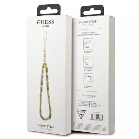 Guess Guess zawieszka GUSTFLWP Phone Strap różowy Heishi Beads Guess Guess zawieszka GUSTFLWP Phone Strap różowy Heishi Beads