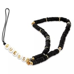 Guess Guess zawieszka GUSTPEARK Phone Strap czarny/black Heishi Beads