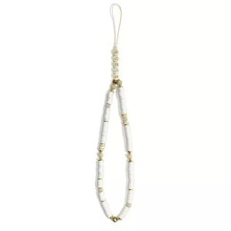 Guess Guess zawieszka GUSTPEARW Phone Strap biały Heishi Beads