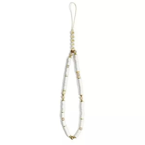 Guess Guess zawieszka GUSTPEARW Phone Strap biały Heishi Beads Guess Guess zawieszka GUSTPEARW Phone Strap biały Heishi Beads