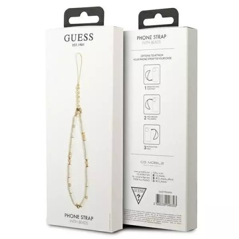 Guess Guess zawieszka GUSTPEARW Phone Strap biały Heishi Beads Guess Guess zawieszka GUSTPEARW Phone Strap biały Heishi Beads