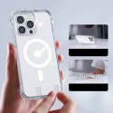 Joyroom Joyroom Magnetic Defender magnetyczne etui do iPhone 14 Plus pancerny pokrowiec z haczykami podstawką przezroczysty (kompatybiln