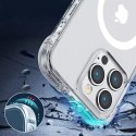 Joyroom Joyroom Magnetic Defender magnetyczne etui do iPhone 14 Plus pancerny pokrowiec z haczykami podstawką przezroczysty (kompatybiln