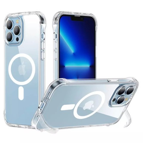 Joyroom Joyroom Magnetic Defender magnetyczne etui do iPhone 14 Plus pancerny pokrowiec z haczykami podstawką przezroczysty (kompatybiln Joyroom Joyroom Magnetic Defender magnetyczne etui do iPhone 14 Plus pancerny pokrowiec z haczykami podstawką przezroczysty (kompatybiln