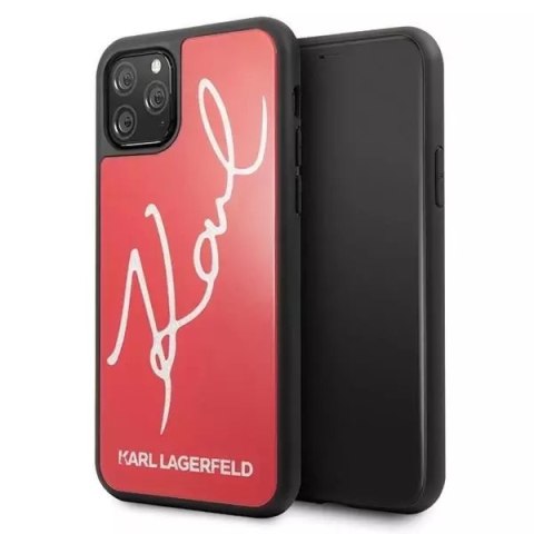 Karl Lagerfeld Karl Lagerfeld KLHCN58DLKSRE iPhone 11 Pro czerwony/red hard case Signature Glitter Karl Lagerfeld Karl Lagerfeld KLHCN58DLKSRE iPhone 11 Pro czerwony/red hard case Signature Glitter