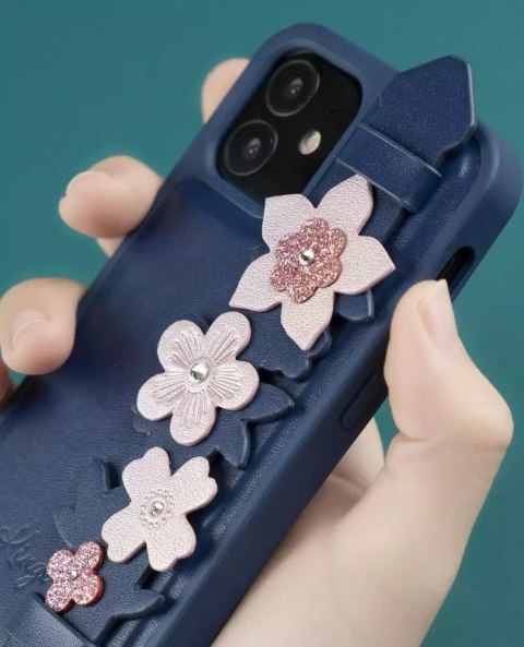Kingxbar Kingxbar Sweet Series żelowe etui ozdobione oryginalnymi Kryształami Swarovskiego z podstawką iPhone 12 Pro Max niebieski Kingxbar Kingxbar Sweet Series żelowe etui ozdobione oryginalnymi Kryształami Swarovskiego z podstawką iPhone 12 Pro Max niebieski
