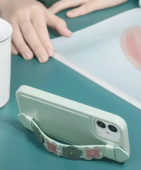 Kingxbar Kingxbar Sweet Series żelowe etui ozdobione oryginalnymi Kryształami Swarovskiego z podstawką iPhone 12 Pro / iPhone 12 niebiesk Kingxbar Kingxbar Sweet Series żelowe etui ozdobione oryginalnymi Kryształami Swarovskiego z podstawką iPhone 12 Pro / iPhone 12 niebiesk