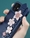 Kingxbar Kingxbar Sweet Series żelowe etui ozdobione oryginalnymi Kryształami Swarovskiego z podstawką iPhone 12 mini niebieski