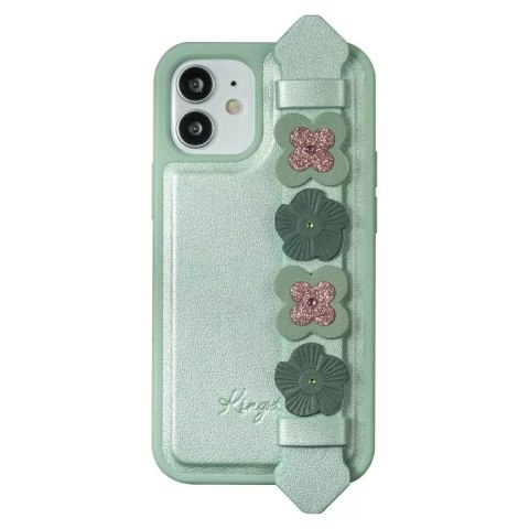 Kingxbar Kingxbar Sweet Series żelowe etui ozdobione oryginalnymi Kryształami Swarovskiego z podstawką iPhone 12 mini zielony