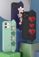 Kingxbar Kingxbar Sweet Series żelowe etui ozdobione oryginalnymi Kryształami Swarovskiego z podstawką iPhone 12 mini zielony