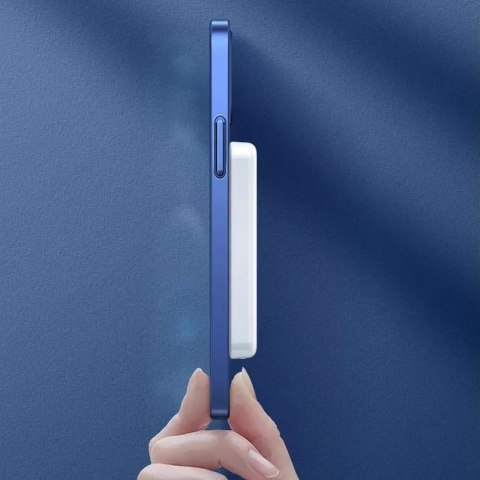 Dudao Dudao bezprzewodowy powerbank MagSafe 10W (5W Magsafe) 5000mAh + metalowy adapter pierścień do ładowania magnetycznego biały (K1 Dudao Dudao bezprzewodowy powerbank MagSafe 10W (5W Magsafe) 5000mAh + metalowy adapter pierścień do ładowania magnetycznego biały (K1