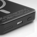 Dudao Dudao bezprzewodowy powerbank MagSafe 10W (5W Magsafe) 5000mAh + metalowy adapter pierścień do ładowania magnetycznego biały (K1