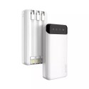 Dudao Dudao pojemny powerbank z 3 wbudowanymi kablami 20000mAh USB Typ C + micro USB + Lightning biały (Dudao K6Pro+)