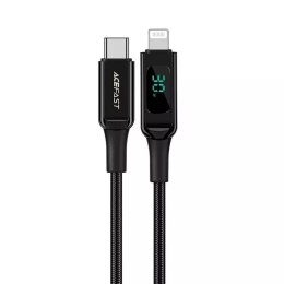 Acefast Acefast kabel MFI USB Typ C - Lightning 1,2m, 30W, 3A czarny (C6-01 Black)