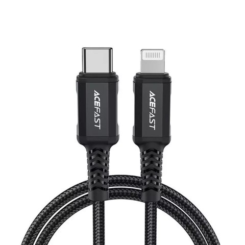 Acefast Acefast kabel MFI USB Typ C - Lightning 1,8m, 30W, 3A czarny (C4-01 C Black)