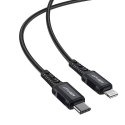 Acefast Acefast kabel MFI USB Typ C - Lightning 1,8m, 30W, 3A czarny (C4-01 C Black)