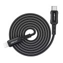 Acefast Acefast kabel MFI USB Typ C - Lightning 1,8m, 30W, 3A czarny (C4-01 C Black)