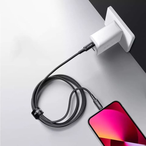 Acefast Acefast kabel MFI USB Typ C - Lightning 1,8m, 30W, 3A czarny (C4-01 C Black) Acefast Acefast kabel MFI USB Typ C - Lightning 1,8m, 30W, 3A czarny (C4-01 C Black)