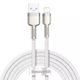 Baseus Baseus Cafule Metal Data kabel USB - Lightning 2,4 A 2 m biały (CALJK-B02)