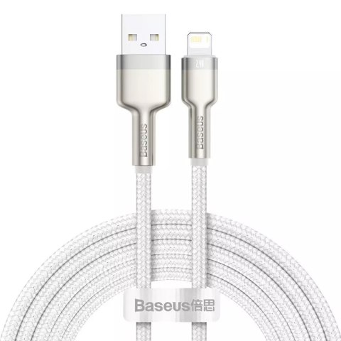 Baseus Baseus Cafule Metal Data kabel USB - Lightning 2,4 A 2 m biały (CALJK-B02) Baseus Baseus Cafule Metal Data kabel USB - Lightning 2,4 A 2 m biały (CALJK-B02)