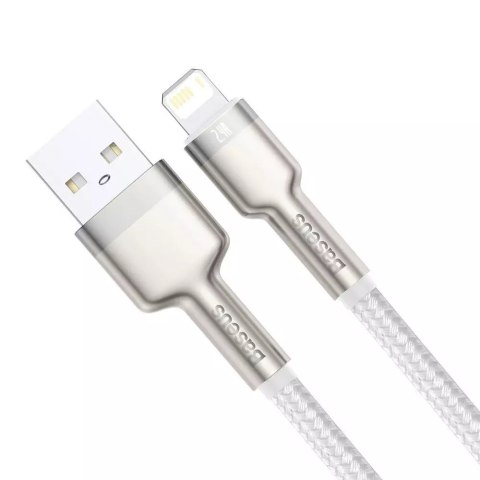 Baseus Baseus Cafule Metal Data kabel USB - Lightning 2,4 A 2 m biały (CALJK-B02) Baseus Baseus Cafule Metal Data kabel USB - Lightning 2,4 A 2 m biały (CALJK-B02)