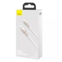 Baseus Baseus Cafule Metal Data kabel USB - Lightning 2,4 A 2 m biały (CALJK-B02)