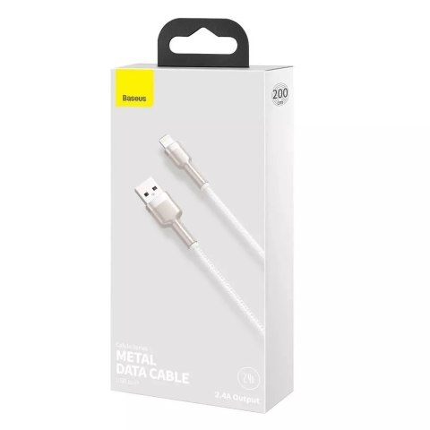 Baseus Baseus Cafule Metal Data kabel USB - Lightning 2,4 A 2 m biały (CALJK-B02) Baseus Baseus Cafule Metal Data kabel USB - Lightning 2,4 A 2 m biały (CALJK-B02)