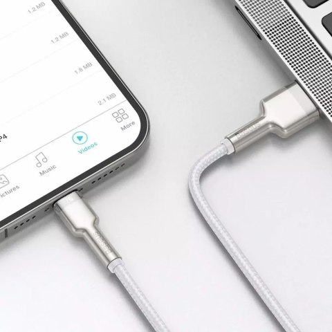 Baseus Baseus Cafule Metal Data kabel USB - Lightning 2,4 A 2 m biały (CALJK-B02) Baseus Baseus Cafule Metal Data kabel USB - Lightning 2,4 A 2 m biały (CALJK-B02)