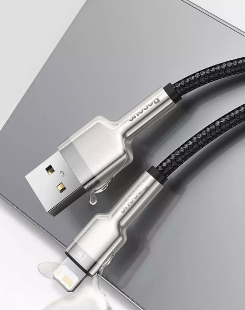 Baseus Baseus Cafule Metal Data kabel USB - Lightning 2,4 A 2 m biały (CALJK-B02) Baseus Baseus Cafule Metal Data kabel USB - Lightning 2,4 A 2 m biały (CALJK-B02)