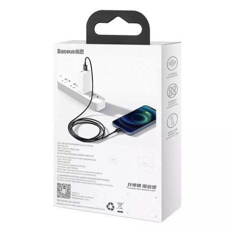 Baseus Baseus Superior kabel USB - Lightning 2,4 A 1 m czarny (CALYS-A01) Baseus Baseus Superior kabel USB - Lightning 2,4 A 1 m czarny (CALYS-A01)